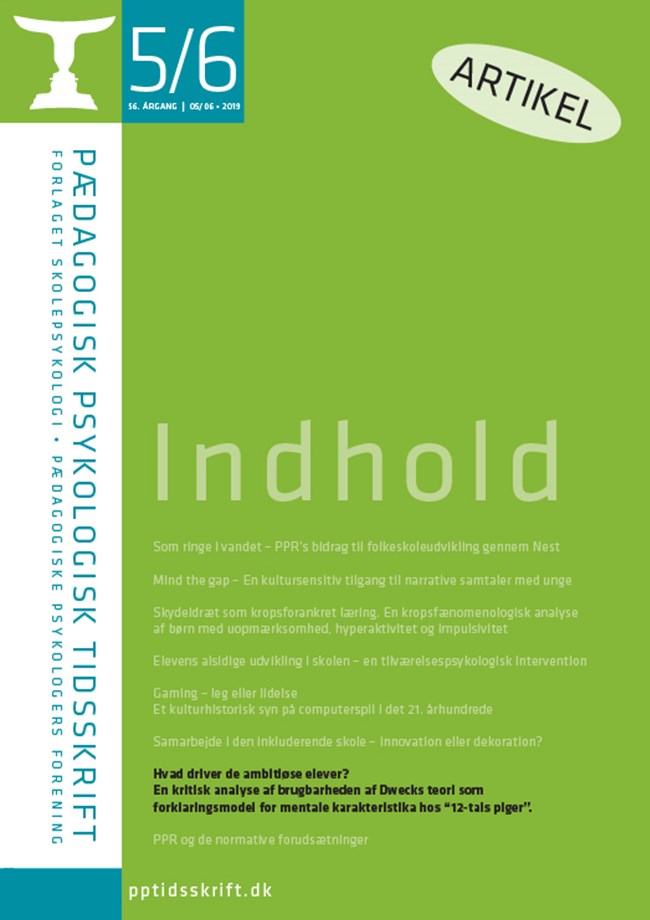 PPT nr. 5/6-2019 Hvad driver de ambitiøse elever? En kritisk analyse af brugbarheden af Dwecks teori som forklaringsmodel for mentale karakteristika hos “12-tals piger”. Af Sara Priscilla Damgaard-Møller og Johanne Jeppesen Lomholt