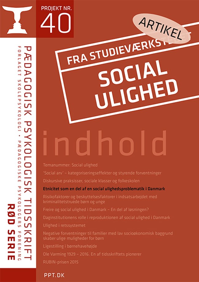 PPT Rød Serie R40: Merete Jørgensen: Etnicitet som en del af en social ulighedsproblematik i Danmark